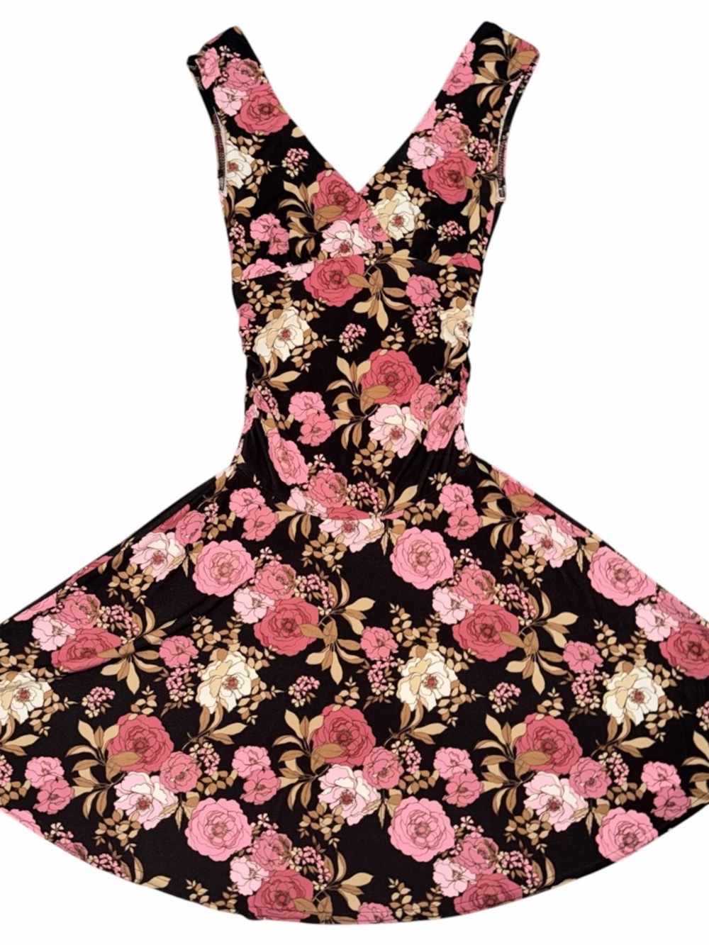 Y2K Vintage Floral Babydoll Ruched Skater Mini Dress